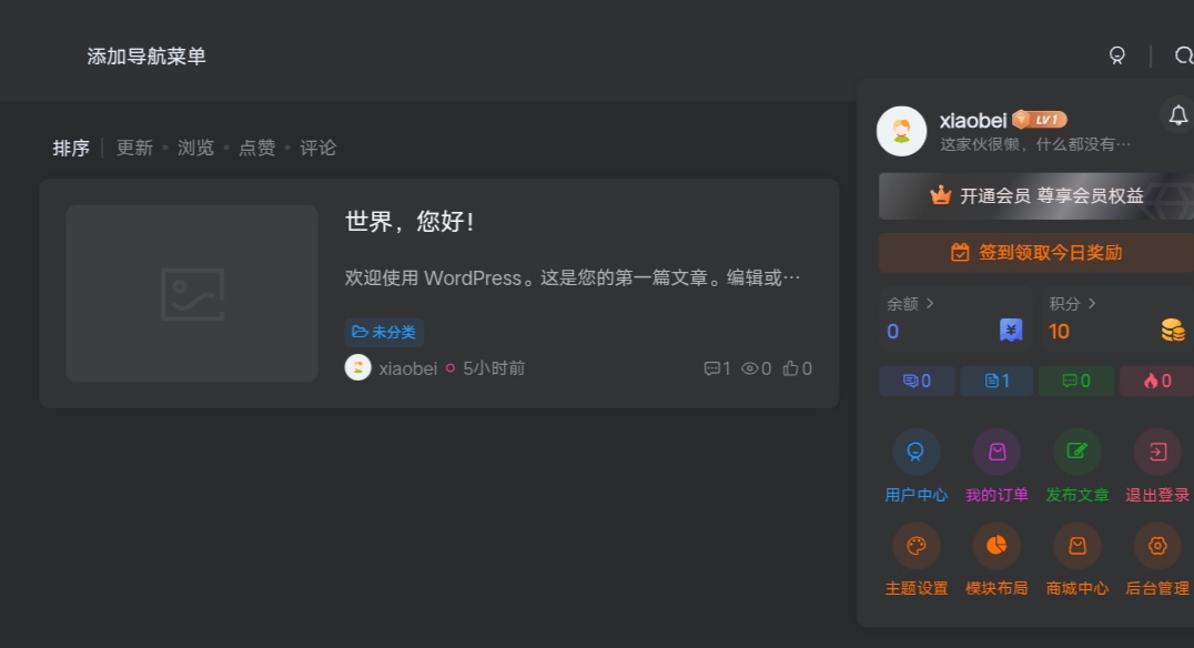 wordpress -6.6.1版本-Xiaobei云
