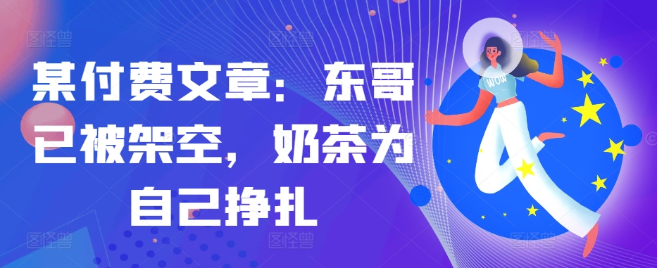 某付费文章：东哥已被架空，奶茶为自己挣扎!!-Xiaobei云