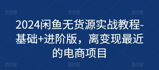 2024闲鱼无货源实战教程-基础+进阶版，离变现最近的电商项目-Xiaobei云