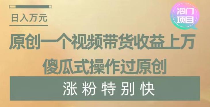 原创一个视频带货收益上万，傻瓜式操作过原创，几分钟做一个视频涨粉特别快【揭秘】-Xiaobei云