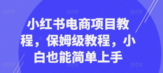 小红书电商项目教程，保姆级教程，小白也能简单上手-Xiaobei云
