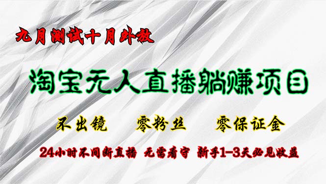 淘宝无人直播最新玩法，九月测试十月外放，不出镜零粉丝零保证金，24小…-Xiaobei云