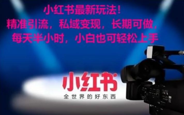小红书最新玩法！精准引流，私域变现，长期可做，每天半小时，小白也可轻松上手【揭秘】-Xiaobei云