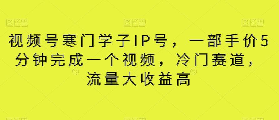 视频号寒门学子IP号，一部手价5分钟完成一个视频，冷门赛道，流量大收益高【揭秘】-Xiaobei云