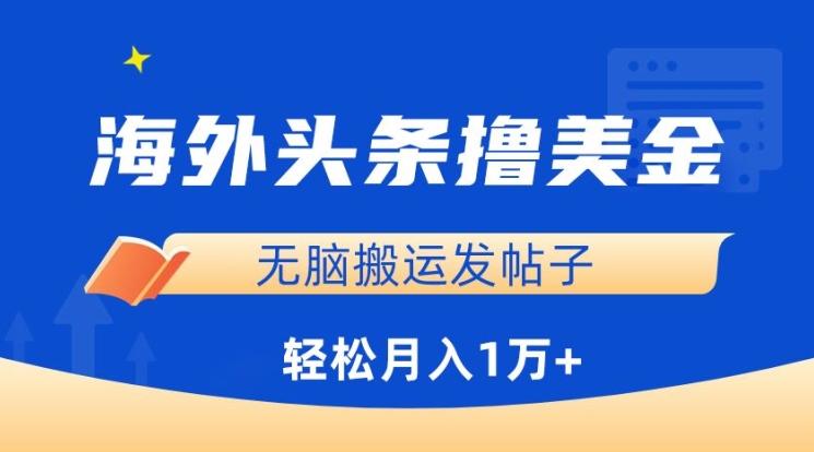 海外头条撸美金，无脑搬运发帖子，月入1万+，小白轻松掌握【揭秘】-Xiaobei云