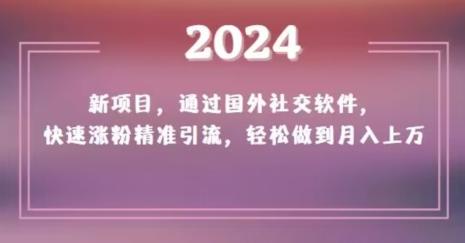 2024新项目，通过国外社交软件，快速涨粉精准引流，轻松做到月入上万【揭秘】-Xiaobei云
