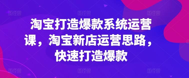 淘宝打造爆款系统运营课，淘宝新店运营思路，快速打造爆款-Xiaobei云
