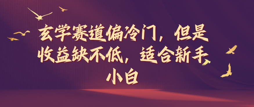 玄学赛道偏冷门，但是收益缺不低，适合新手小白【揭秘】-Xiaobei云