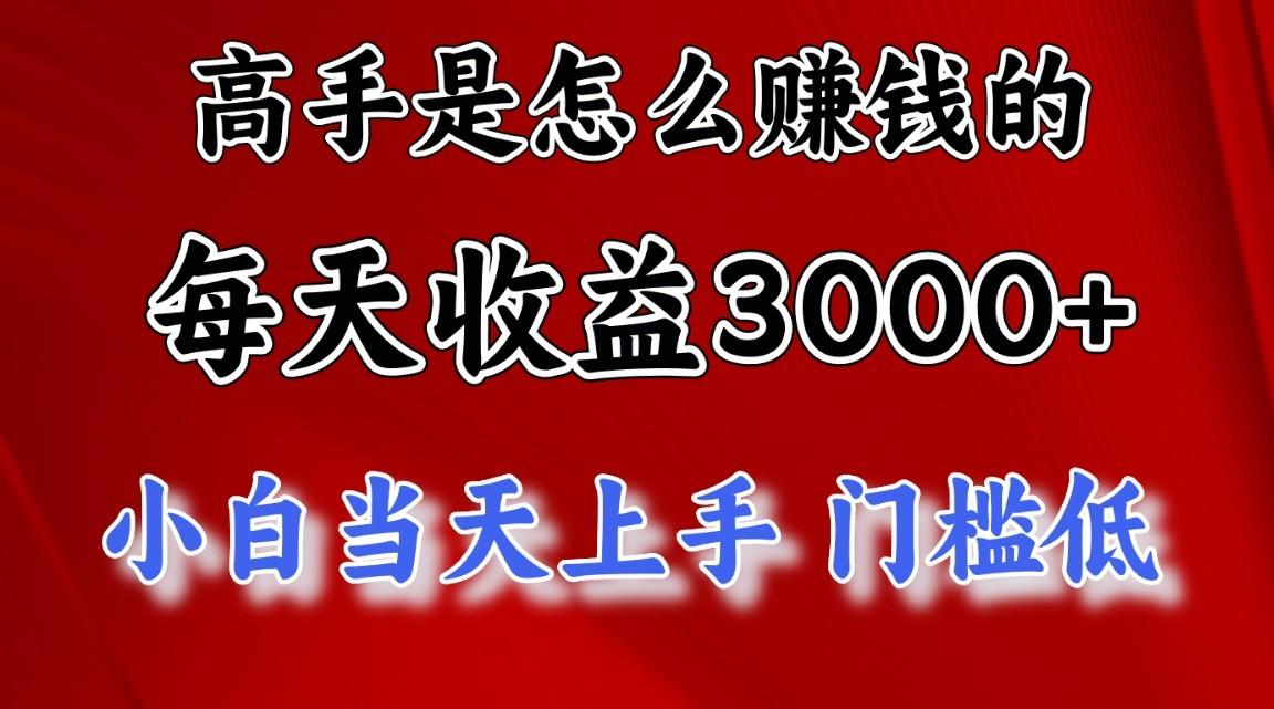 高手是怎么赚钱的，一天收益3000+，闷声发财项目，不是一般人能看懂的-Xiaobei云