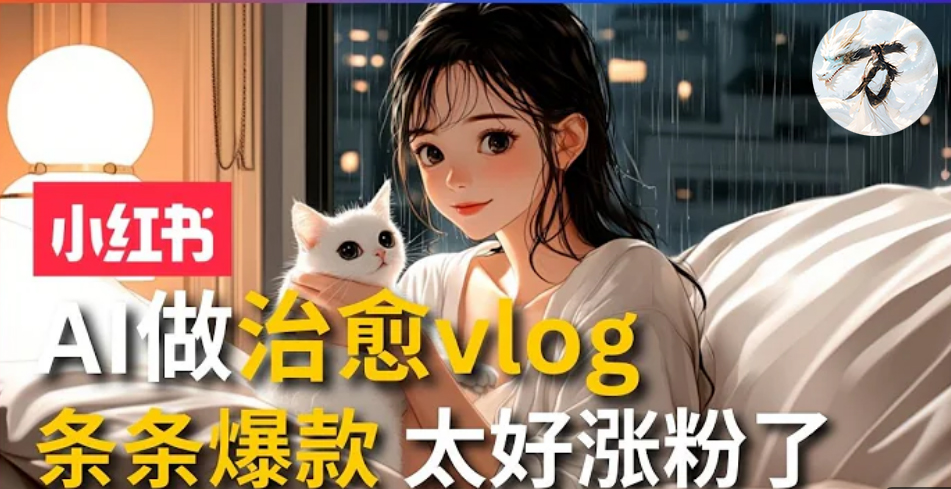 AI治愈系vlog动画视频，小红书1个月轻松涨粉破万，商单报价1500+日入2000+-Xiaobei云