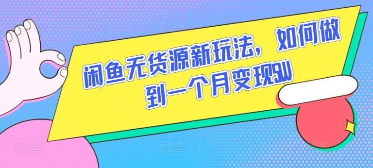 闲鱼无货源新玩法，如何做到一个月变现5W【揭秘】-Xiaobei云
