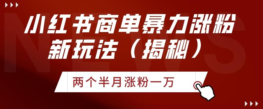 小红书商单暴力涨粉新玩法两个半月涨粉一万（揭秘）-Xiaobei云