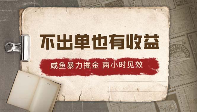2024咸鱼暴力掘金，不出单也有收益，两小时见效，当天突破500+-Xiaobei云