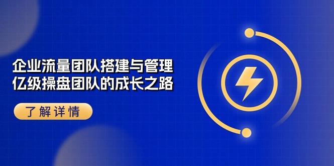 企业 流量团队-搭建与管理，亿级 操盘团队的成长之路(28节课-Xiaobei云
