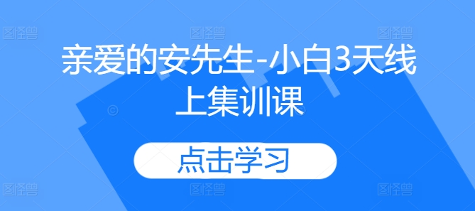 亲爱的安先生-小白3天线上集训课-Xiaobei云