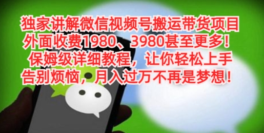 独家讲解微信视频号搬运带货项目，保姆级详细教程-Xiaobei云