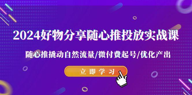 2024好物分享-随心推投放实战课 随心推撬动自然流量/微付费起号/优化产出-Xiaobei云