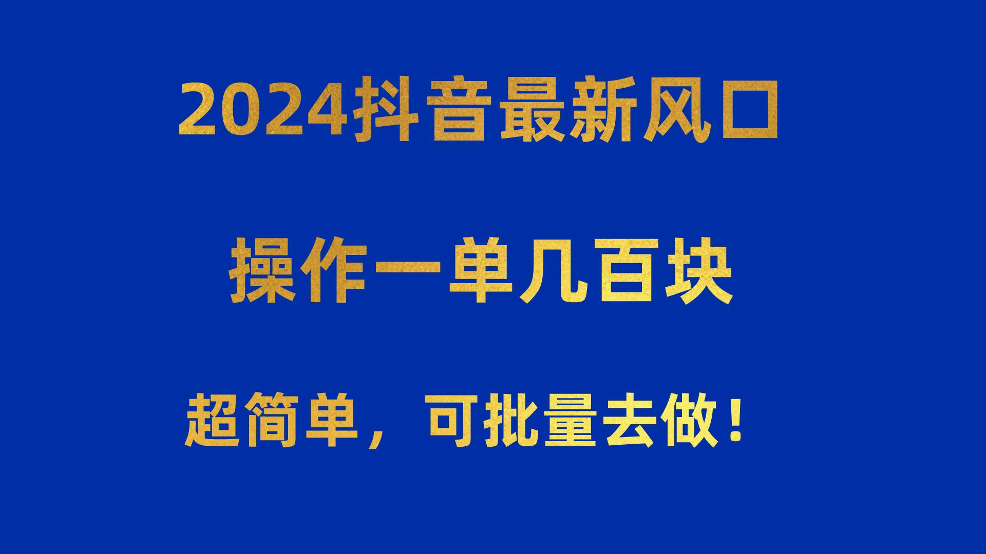 2024抖音最新风口！操作一单几百块！超简单，可批量去做！！！-Xiaobei云