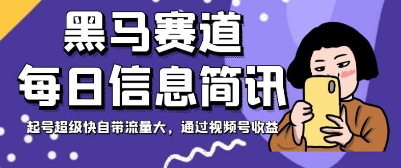 黑马赛道每日信息简讯，起号超级快自带流量大，通过视频号收益【揭秘】-Xiaobei云