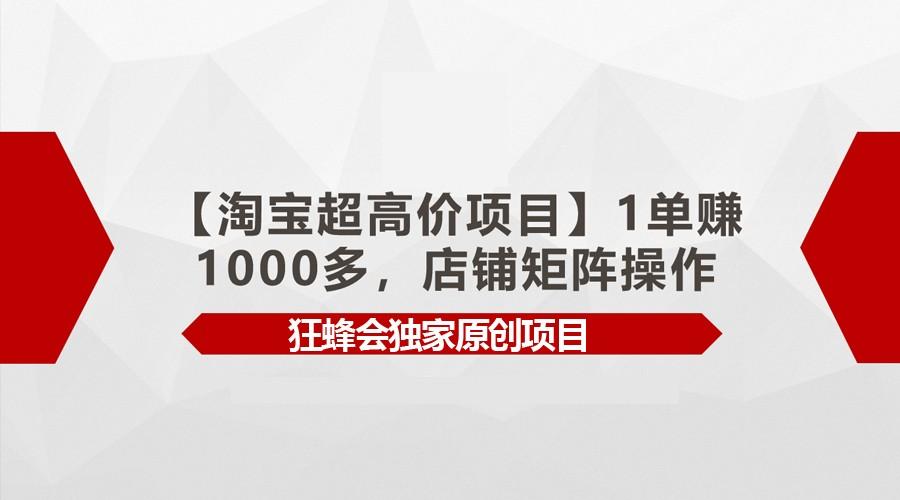 【淘宝超高价项目】1单赚1000多,店铺矩阵操作-Xiaobei云