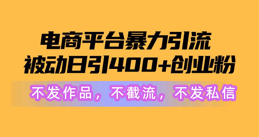图片[1]-电商平台暴力引流,被动日引400+创业粉不发作品，不截流，不发私信-Xiaobei云
