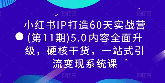 小红书IP打造60天实战营(第11期)5.0​内容全面升级，硬核干货，一站式引流变现系统课-Xiaobei云