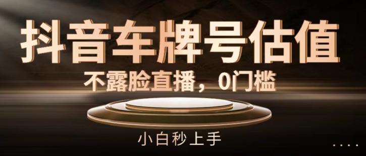 抖音车牌号估值，不露脸直播，0门槛，小白秒上手【揭秘】-Xiaobei云