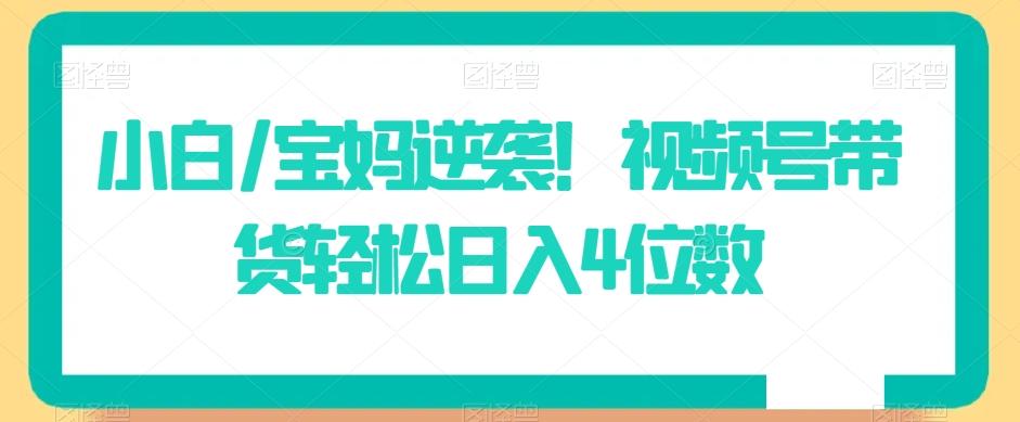 小白/宝妈逆袭！视频号带货轻松日入4位数【揭秘】-Xiaobei云