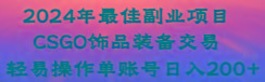 2024年最佳副业项目 CSGO饰品装备交易 轻易操作单账号日入200+-Xiaobei云