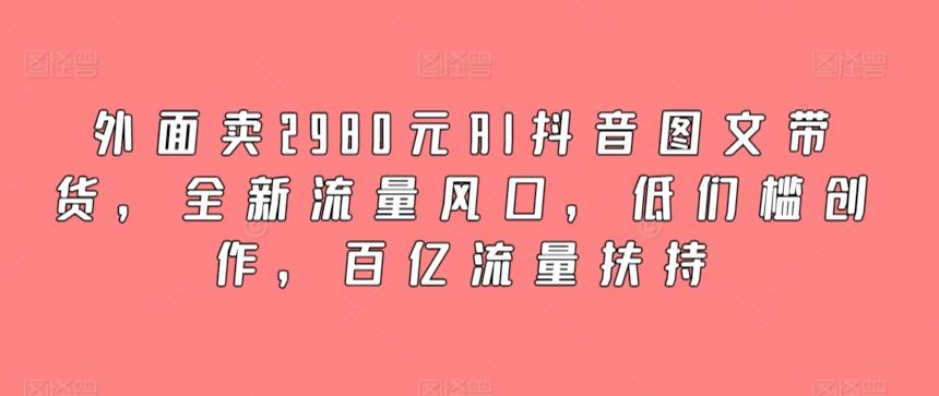 外面卖2980元AI抖音图文带货，全新流量风口，低们槛创作，百亿流量扶持-Xiaobei云