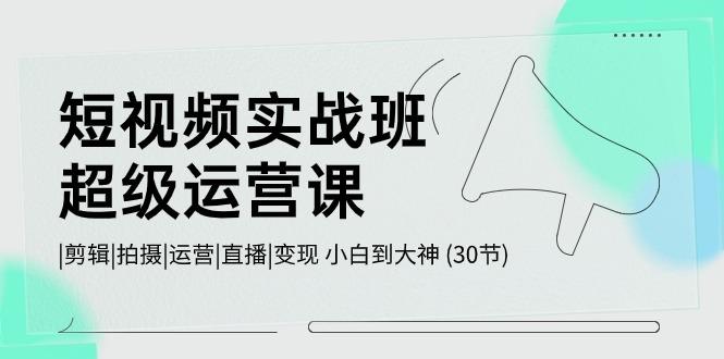 短视频实战班超级运营课 |剪辑|拍摄|运营|直播|变现 小白到大神 (30节)-Xiaobei云
