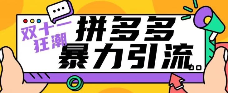 【首发】双十一拼多多暴力引流，日引300+微信-Xiaobei云