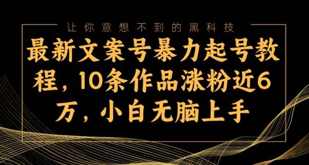 最新文案号暴力起号教程，10条作品涨粉近6万，小白无脑上手-Xiaobei云