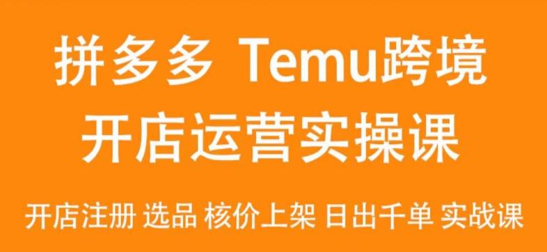 2024Temu最新玩法，Temu跨境开店运营实操课，开店注册/选品/核价上架/日出千单实战课-Xiaobei云