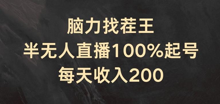脑力找茬王，半无人直播100%起号，每天收入200+【揭秘】-Xiaobei云