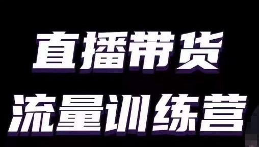 直播带货流量训练营,小白主播必学直播课