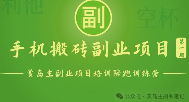 手机搬砖小副业项目训练营1.0，实测1小时收益50+，一部手机轻松日入100+-Xiaobei云