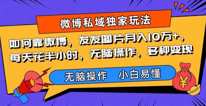 如何靠微博，发发图片月入10万+，‌每天花半小时，无脑操作，多种变现-Xiaobei云