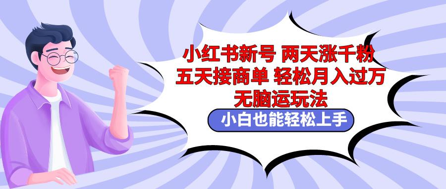小红书新号两天涨千粉五天接商单轻松月入过万 无脑搬运玩法 小白也能轻...-Xiaobei云