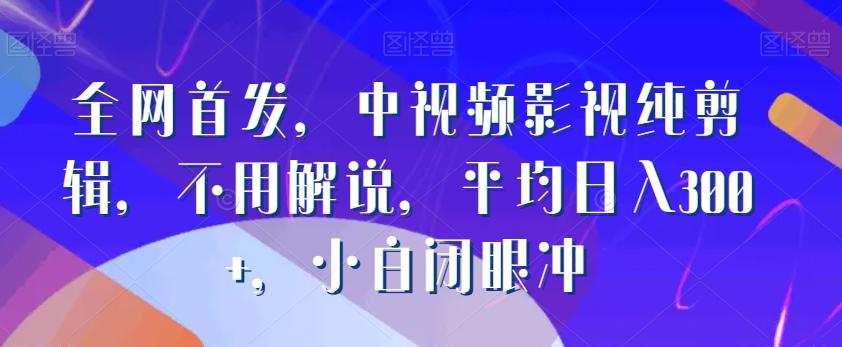 全网首发，中视频影视纯剪辑，不用解说，平均日入300+，小白闭眼冲-Xiaobei云