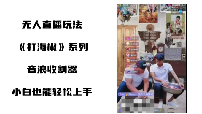 打海椒无人直播整蛊项目，小白轻松上手撸音浪收割器-Xiaobei云