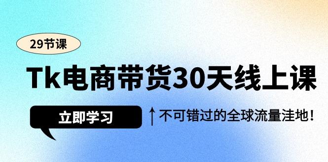 (9463期)Tk电商带货30天线上课，不可错过的全球流量洼地(29节课)-Xiaobei云