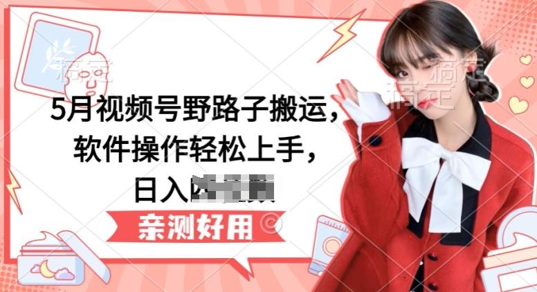 5月视频号野路子搬运，软件操作轻松上手，日入三位数【揭秘】-Xiaobei云