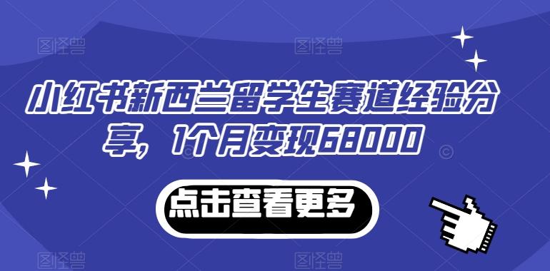 小红书新西兰留学生赛道经验分享，1个月变现68000【揭秘】-Xiaobei云