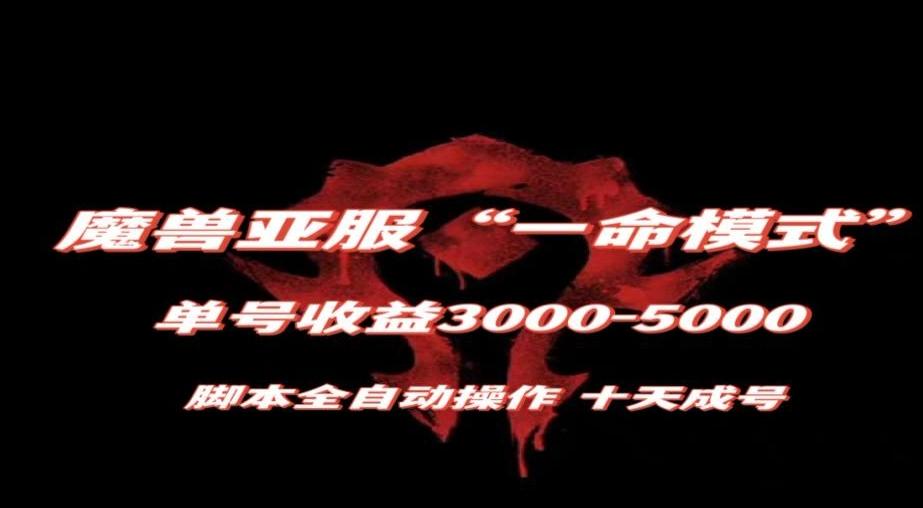 魔兽亚服一命模式，10天成号-单号3千-5千，脚本全自动操作，保姆级教学【揭秘】-Xiaobei云