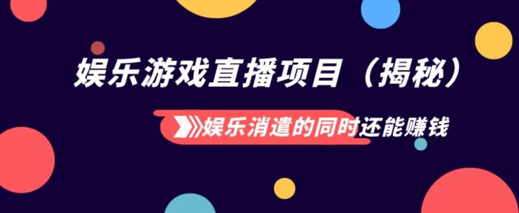 娱乐消遣的同时还能赚钱娱乐游戏直播项目（揭秘）-Xiaobei云