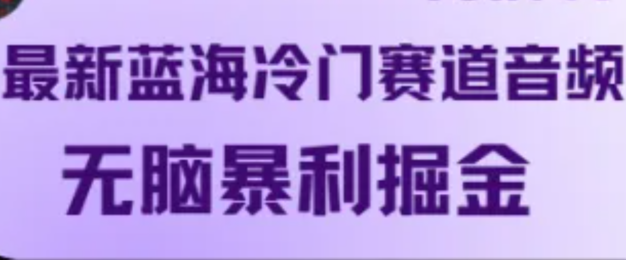 最新蓝海冷门赛道音频，无脑暴利掘金-Xiaobei云