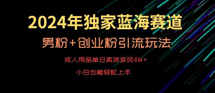 2024年独家蓝海赛道，成人用品单日卖货变现4W+，男粉+创业粉引流玩法，不愁搞不到流量【揭秘】-Xiaobei云
