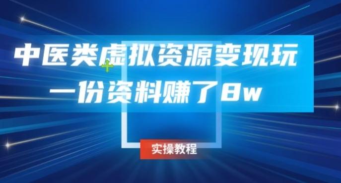 中医类虚拟资源变现玩法，一份资料赚了8w-Xiaobei云