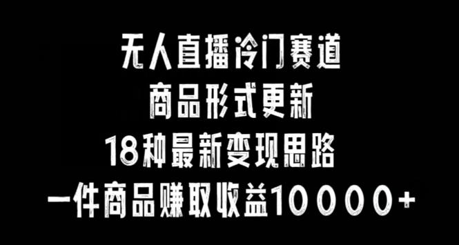 无人直播冷门赛道，商品形式更新，18种变现思路，一件商品赚取收益10000+【揭秘】-Xiaobei云